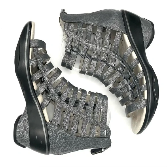 Jambu Brookline Metallic Gladiator Sandals Women’s Size 8 Cushioned Wedge Heel - Picture 5 of 8